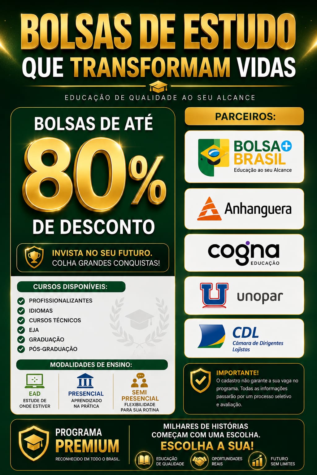 Bolsas de estudo que transformam vidas